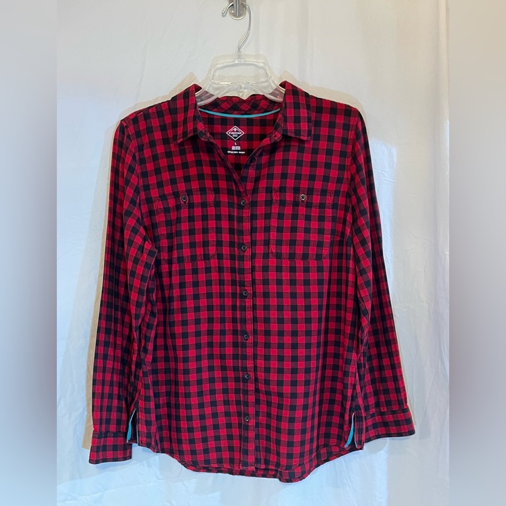 St John’s Bay red & black check shirt size Large